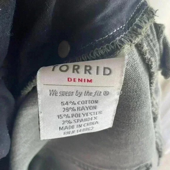 Torrid Skinny Jegging Jeans Olive Army Green Size 18 Regular Super Stretchy - Picture 8 of 8